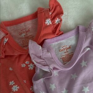 Cat & Jack Kids Bodysuits in Coral and Lavender